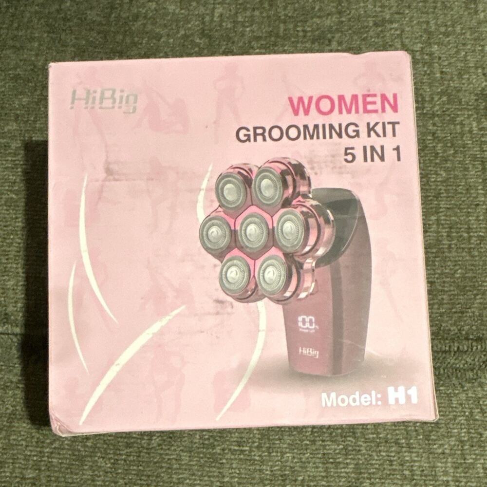 HiBig 5-in-1 Women Grooming Kit Electric Shaver Set Pink Model H1
